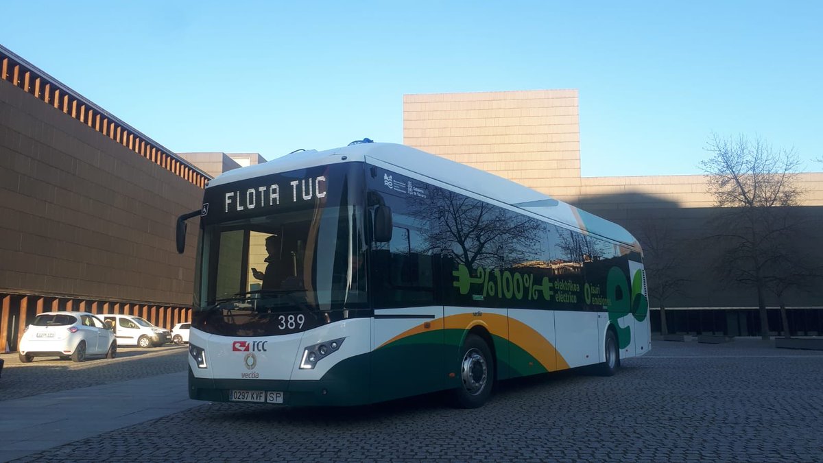 VectiaMobility's tweet photo. Uno de nuestros vehículos se expone ya a las puertas del Palacio de Congresos de Pamplona, donde hoy comienza el foro de movilidad sostenible @NA_VEAC Days https://t.co/npBCw0O9ME