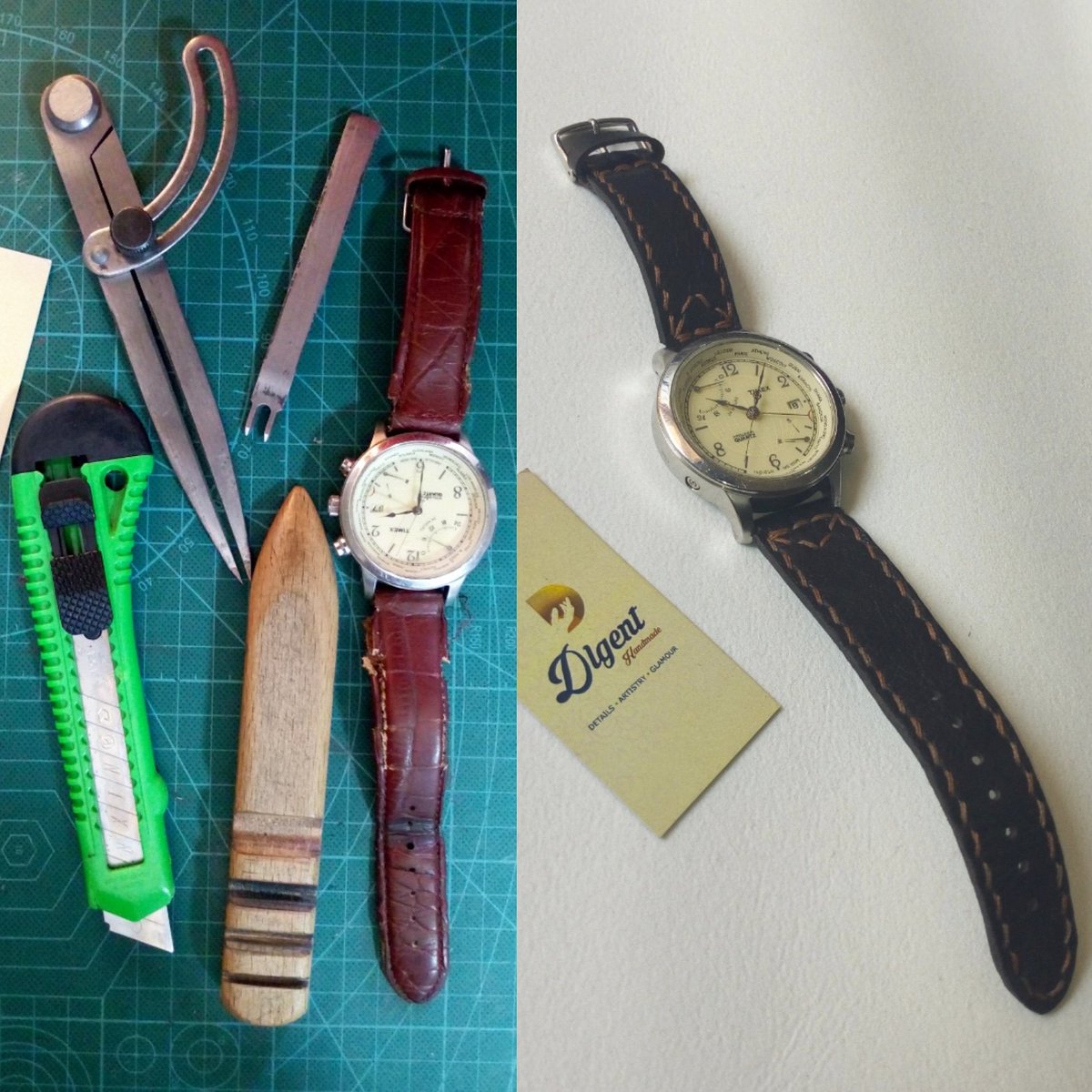 DlgentHandmade's tweet photo. When ▪ O L D ▪ meets tools &amp; hands, it becomes ▪ N E W ▪. #watchstrap https://t.co/CG6RvaFtXe