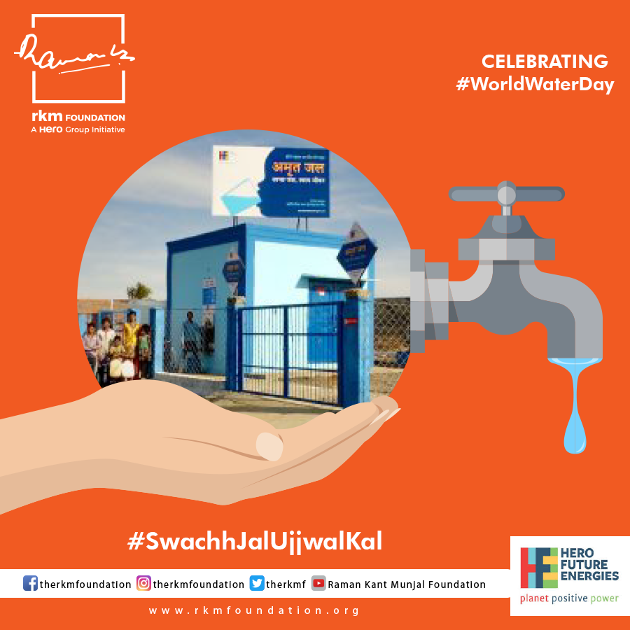 therkmf's tweet photo. At Raman Kant Munjal Foundation, we strive to provide clean and safe drinking water in the villages by installing Water ATM's, eliminating the struggle of the long journeys of women and children to get clean water.
#WorldWaterDay #SwachhJalUjjwalKal #CommuntityDevelopment https://t.co/hmEWMUyAUF
