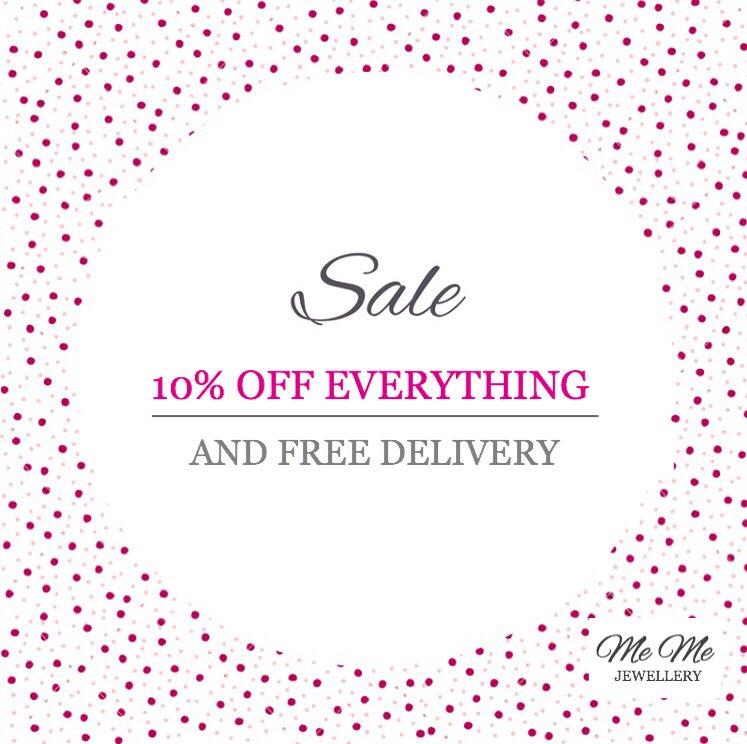 TODAY ONLY!! Flash sale!! Just because we’ve got that Friday feeling here’s a treat for you!! 

SHOP NOW - memejewellery.com/product-catego…

10% off and free delivery all day. 
Use the code MARCH19 at the checkout on the website until midnight today.