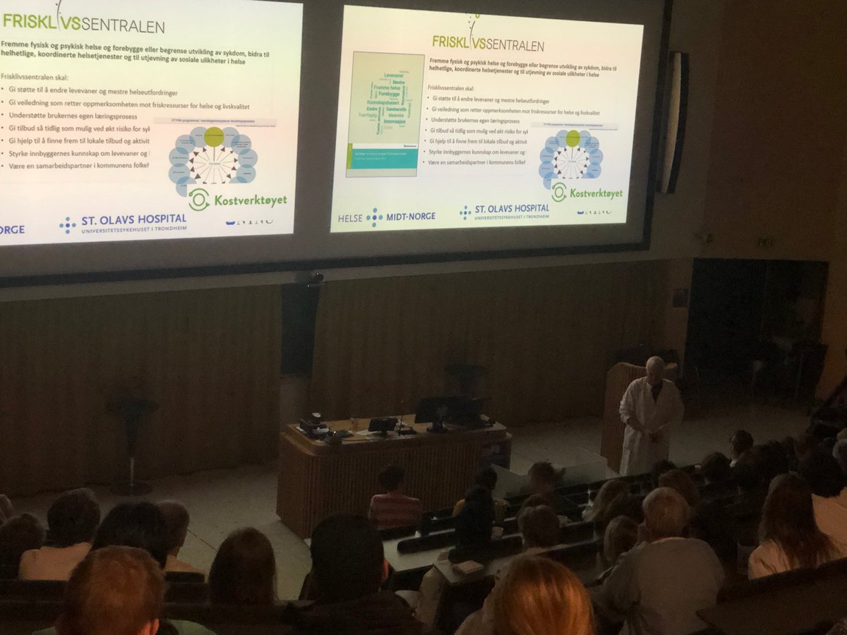 Fredagsforelesning med Bård Kulseng. Overvekt er på vei å passere røyking som den største påvirkningsbare faktoren for sykdom og tidlig død i Norge. Livsstilstiltak hjelper! ⁦<a href="/NTNUhelse/">NTNU medisin og helse</a>⁩ ⁦<a href="/StOlavshospital/">St. Olavs hospital</a>⁩ ⁦@HelseMidtNorge⁩