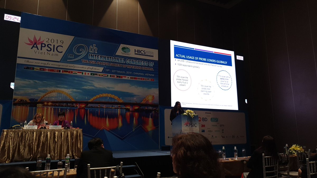 emrsa15's tweet photo. .@JocelyneBasseal shocking the audience with some data on the contamination of ultrasound probes. Probe covers have significant breakage rates #APSIC2019 In a test of 5000 covers, most are not 100% reliable (some with 13% failure rate) https://t.co/5l8s4nZ5tN