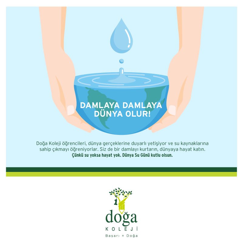 DogaOkullari's tweet photo. 22 Mart Dünya Su Günü kutlu olsun! #DünyaSuGünü https://t.co/qcDiCbfjAC