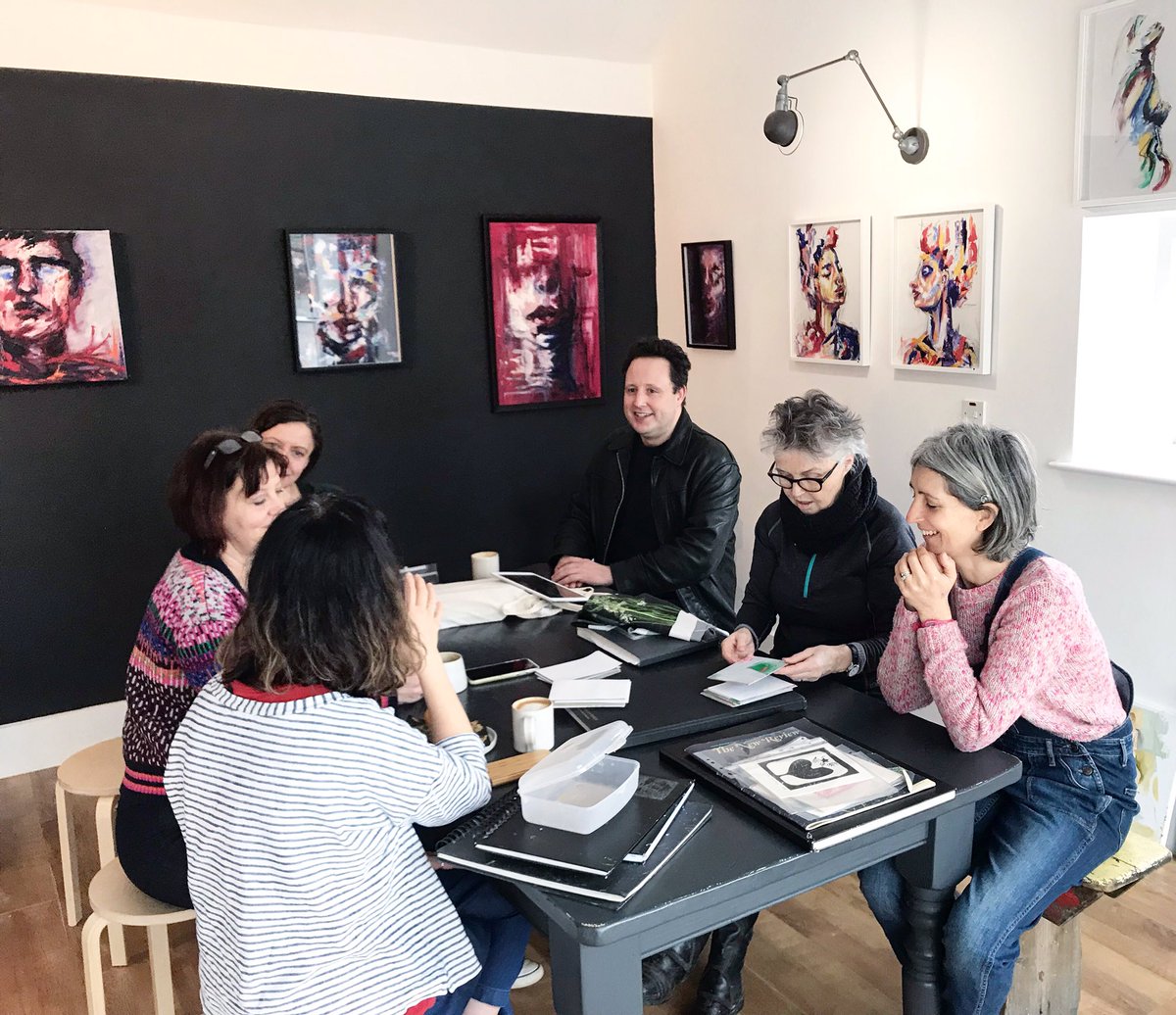 GalleryAtHome1's tweet photo. Brilliant artist meet up this Tuesday... next one will be Tuesday April 2nd 11am.... vist anytime to see TRANSITIONS by Annalisa Hayes and her abstract portraiture https://t.co/xQEDalLMyF