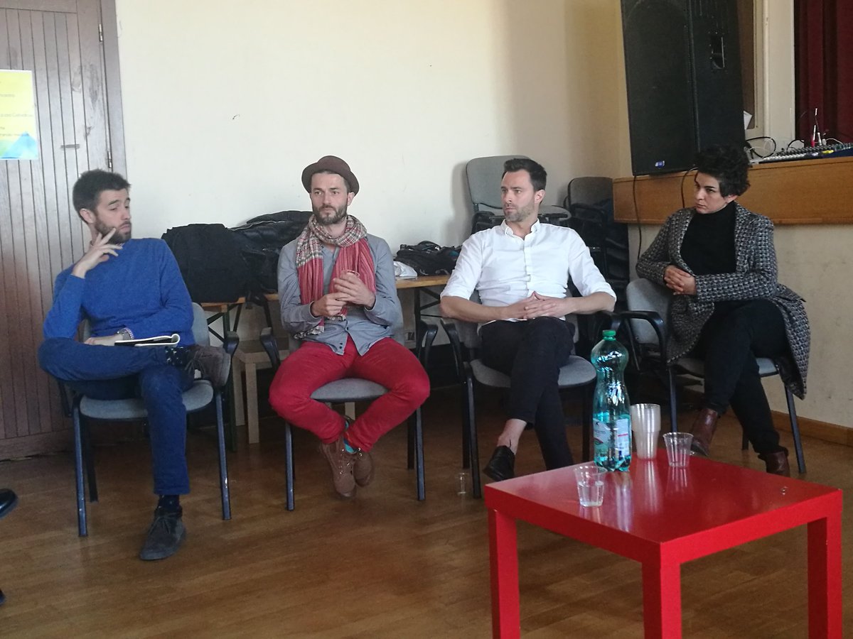 Kallipolis1's tweet photo. Asociacions, artits, designers from #Paris #madrid #Wien #Turin #Trieste at #Culturalhackathon have presented their projects for public spaces using food and working with local communities https://t.co/Y4DH542mw2