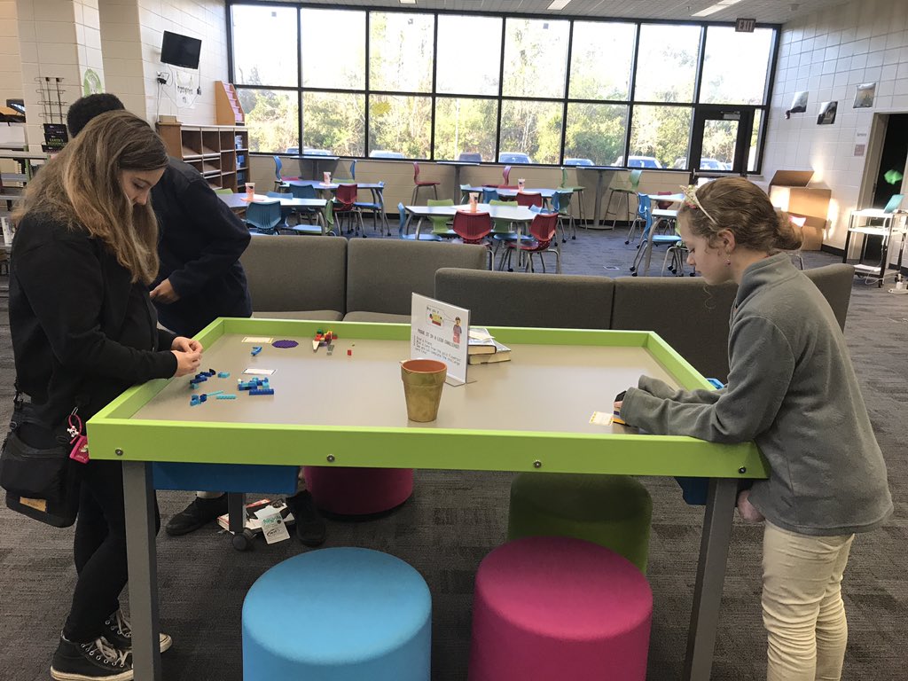 CDoverLCHSMedia's tweet photo. This morning our students utilized our new LEGO table for the Master Builder LEGO Challenge. Students draw a challenge card &amp; then race to build the item. The activity encourages 21st century skills like creativity &amp; critical thinking as well as the engineering design process. https://t.co/SJVJZXhPTt