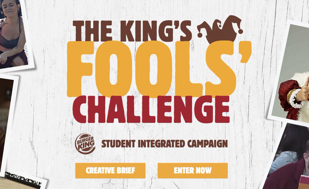 AgencyMatt's tweet photo. Burger King partners with Clio Awards for student April Fools’ Day prank competition https://t.co/k9cHO1B8re https://t.co/0OIkodSmhd