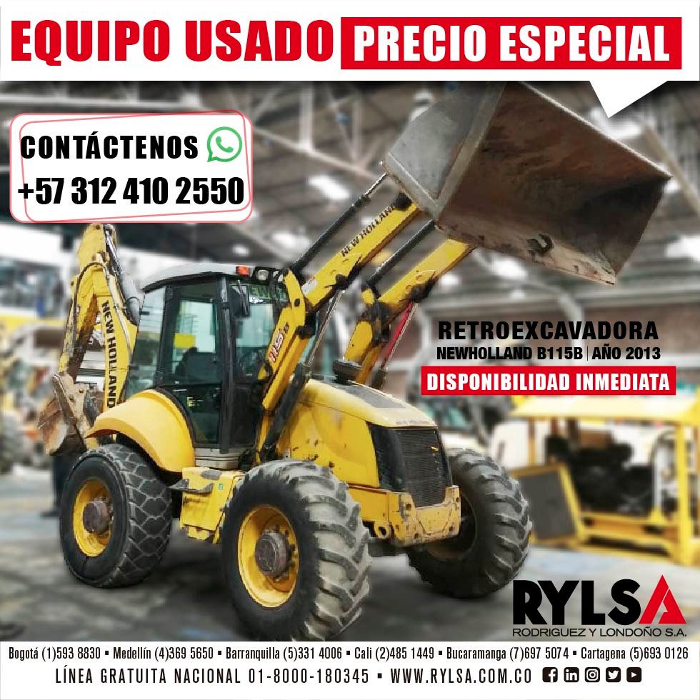 RYLSA's tweet photo. Retroexcavadora New Holland B115B - año 2013 - disponibilidad inmediata - línea hidraulica auxiliar - respaldo en repuestos y servicio con #rodriguezylondoñosa #rylsa
Contáctanos al WhatsApp 312 410 2550 https://t.co/BqtmanFei3