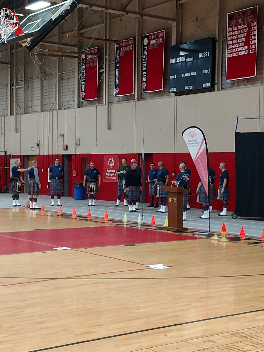 Warming up for today's big event.  5 Town School Day Games, Special Olympics