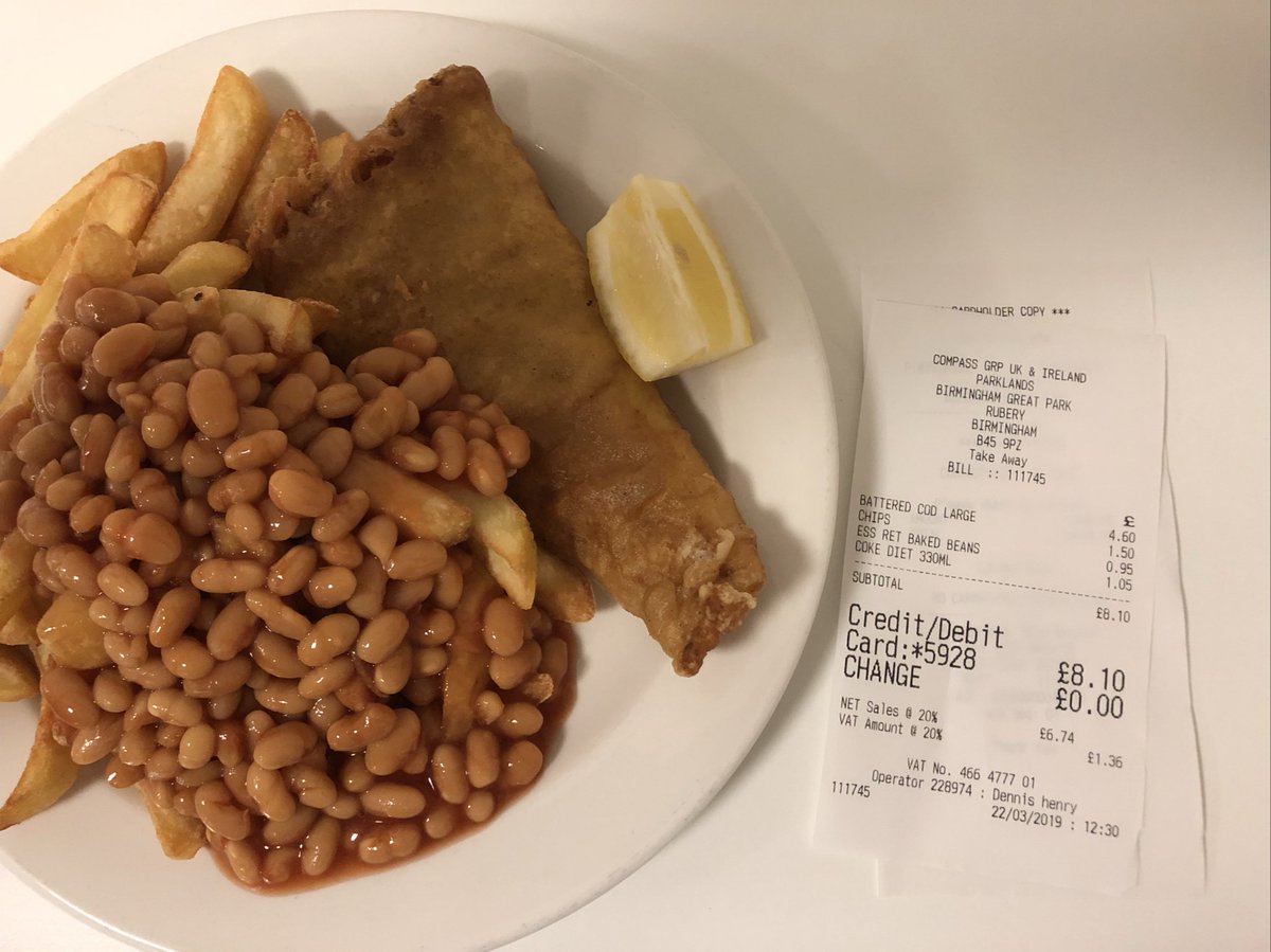 msc86's tweet photo. Dear @compassgroupuk this fish is not ‘large’, and even if it were, cardboard is just not worth £4.60, especially as that doesn’t even include the chips. In total lunch in a hospital cost more than the national minimum wage... https://t.co/XD9H4IHK4p