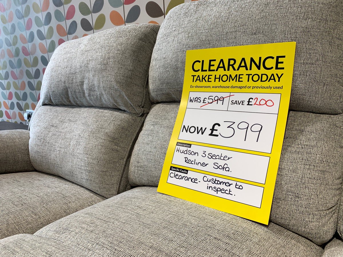 sofatime's tweet photo. We have great clearance offers in-store this weekend. Why not call in for a cuppa and find your perfect #sofa. When it's gone, it's gone! Check out your nearest store at https://t.co/54oph3ZxF5 #sofatime #cosyweekend #cuppa #lazyweekend #sofas https://t.co/dfIMJcVeCt