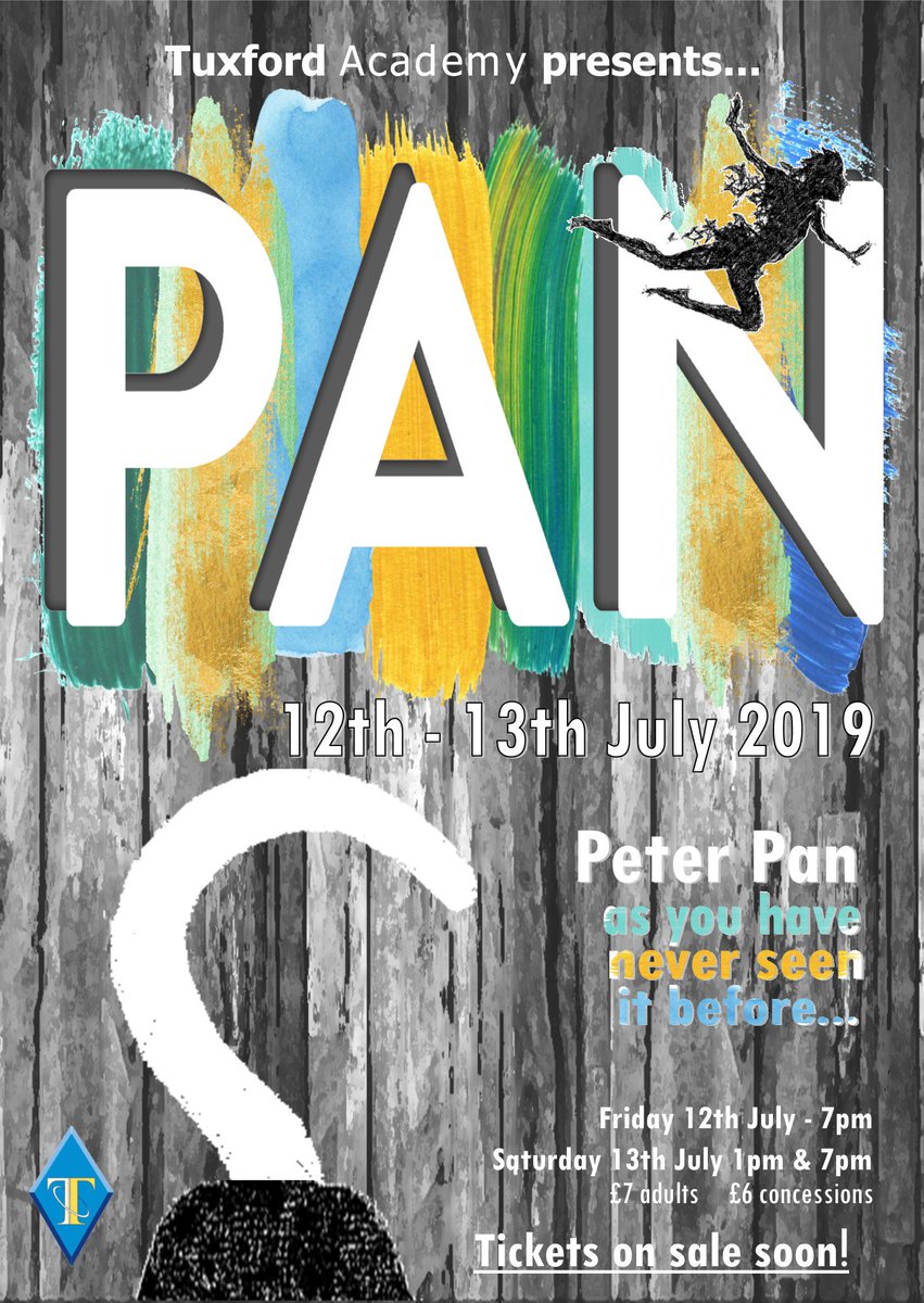 Our summer spectacular will be ‘Pan’. 
Auditions for speaking parts will be taking place next Tues 26 Mar 3:15– 5:15pm in CA5. Any student who wishes to be involved in the show in anyway is warmly invited to attend the first rehearsal taking place after school on Tues 2 April.
