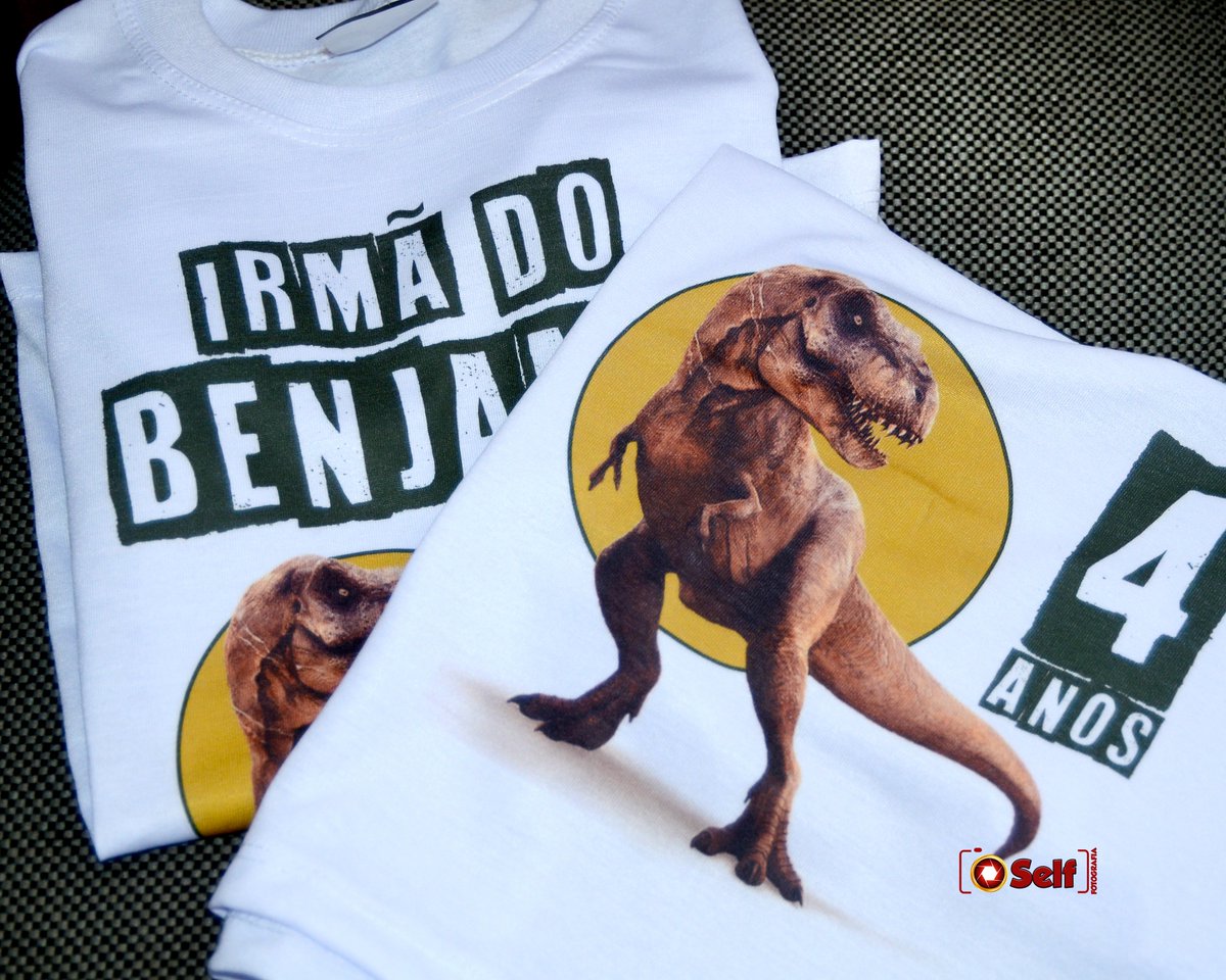 camiseta personalizada tema dinossauro