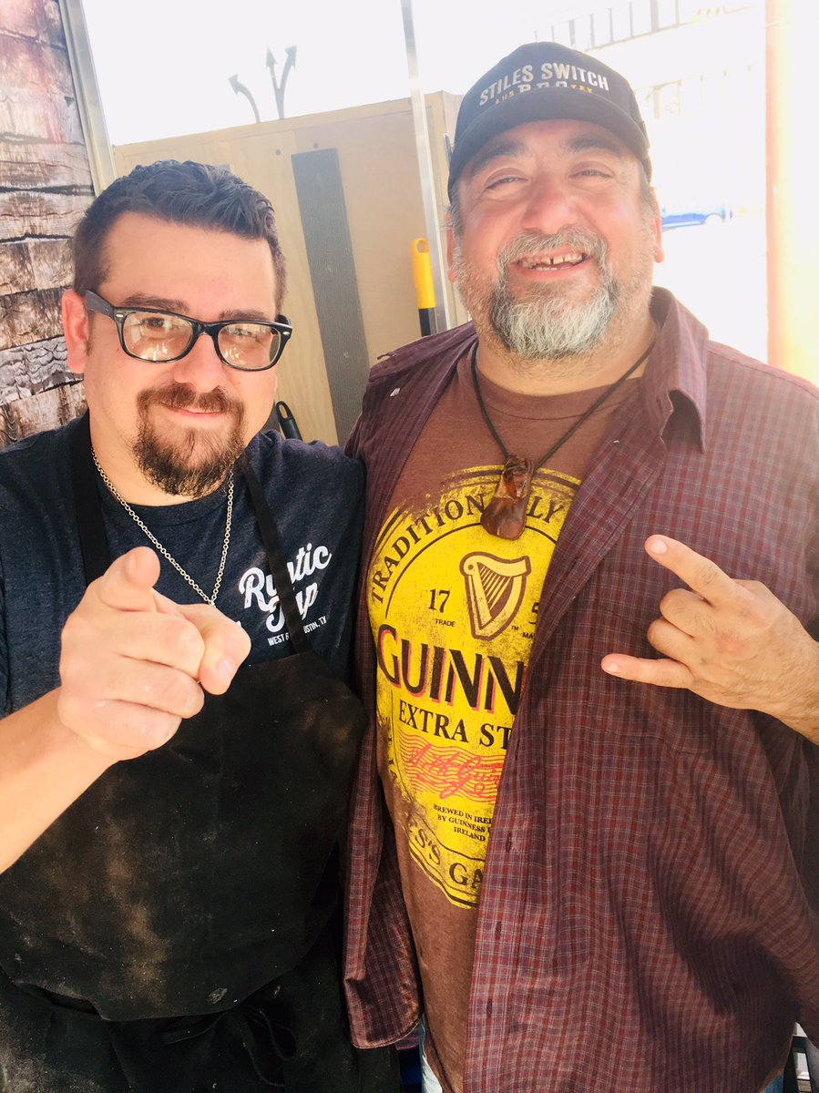 BBQBMiller's tweet photo. Look who stopped by yesterday! Good to see ya bro! #bbq #bbqbrother #texasbbq #southcongress #bigvinnysbbq #hudsonsmeatmarket https://t.co/cubrBMhC3O
