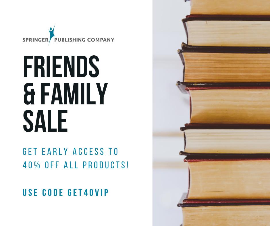 springerpub's tweet photo. Get early access to our huge site-wide sale by using code 'GET40VIP' #friendperks #springerpub >>https://t.co/pzS7XYO4RD<< https://t.co/dWeDj6TwY9