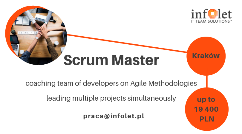 InfoletPL's tweet photo. Tydzień kończymy świetną ofertą dla #ScrumMaster.ów📣 #Krakow #Agile, opcja #homeoffice, #wynagrodzenie do 19400 PLN Brzmi ciekawie? 👉https://t.co/MCPhcS51V3 #infolettech #joinus #itjobs #itoutsourcing https://t.co/y7Wa0HvzwN