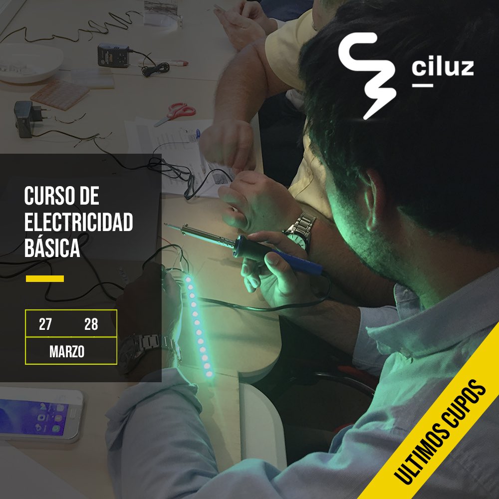 Últimos cupos para el curso Electricidad Básica en Ciluz. Mira el programa acá: ciluz.cl/wp-content/upl…