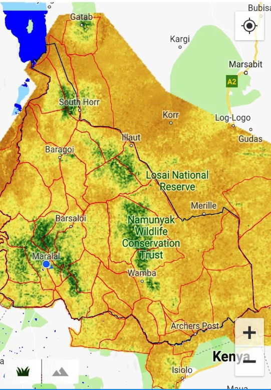 UKinKenya's tweet photo. With #UKaid support, @ChildFund is supporting residents of Samburu County to find pasture and water for their animals through the #Afriscout app. This mobile app uses satellite technology, to help pastoralists make accurate and cost effective migration decisions #WorldWaterDay https://t.co/huLFg4OmMw