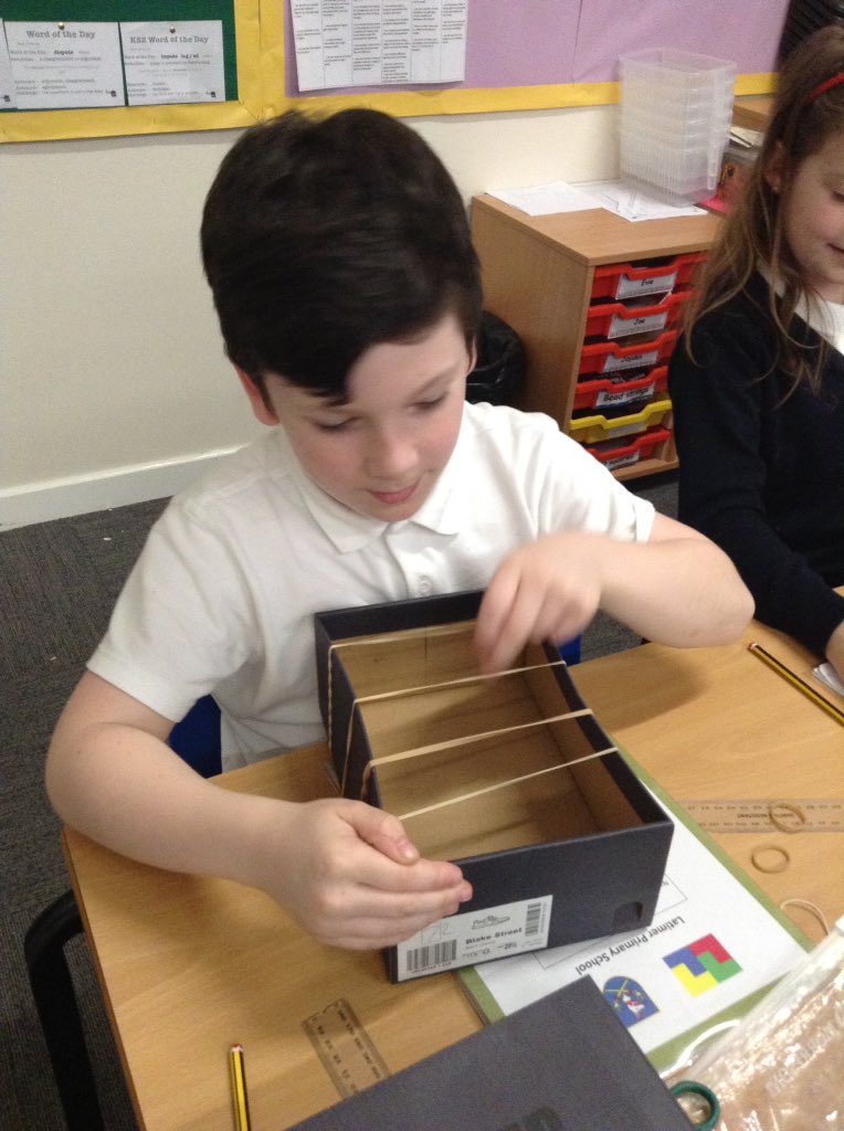 latimerprimary's tweet image. #ClassER have been learning about pitch and volume by making their own guitars in Science! #LatimerScienceWeek