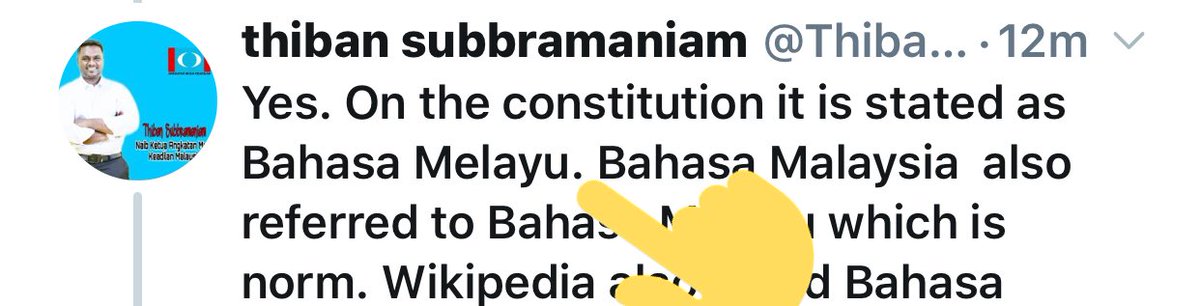 Thiban Subbramaniam த பன ச ப ரமண யம On Twitter I Have Stated On The Reply Above The Meaning Is The Same Our National Language Is Bahasa Melayu According To Federal Constitution At The