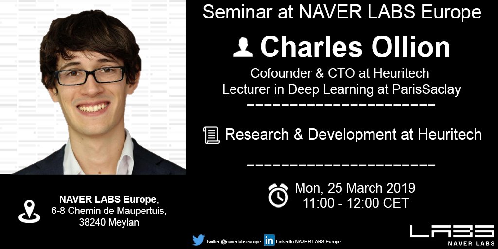 naverlabseurope's tweet photo. In #grenoble & want to know what #Heuritech R&D is up to? Join us on Monday March 25th with cofounder @CharlesOllion @naverlabseurope with https://t.co/rRCEdwOM1w https://t.co/Zd3rxi80Mb
