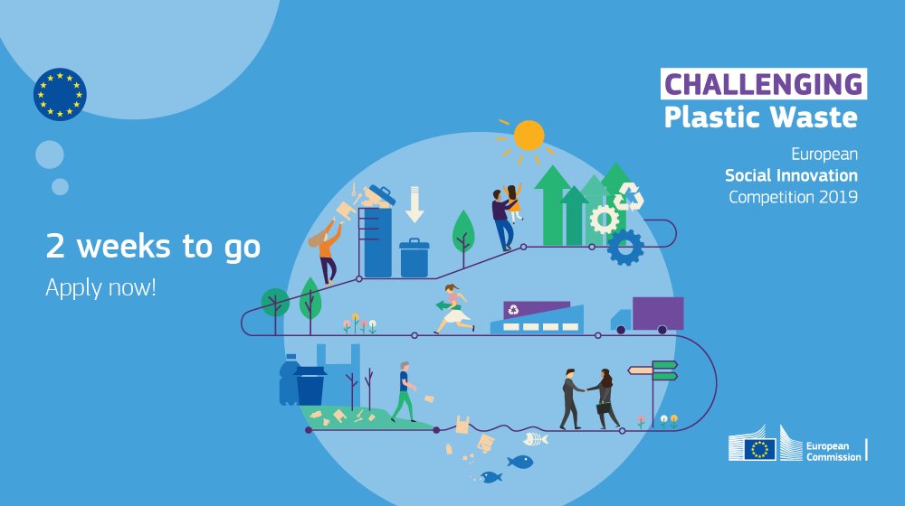 EUSocialInnov's tweet photo. The application deadline for the 2019 #diogochallenge is 4 April. If you’ve got an idea to challenge #plasticwaste - now is your chance to make it a reality! Apply here: https://t.co/rBtHYJeVUf https://t.co/4fYhAEmW9d
