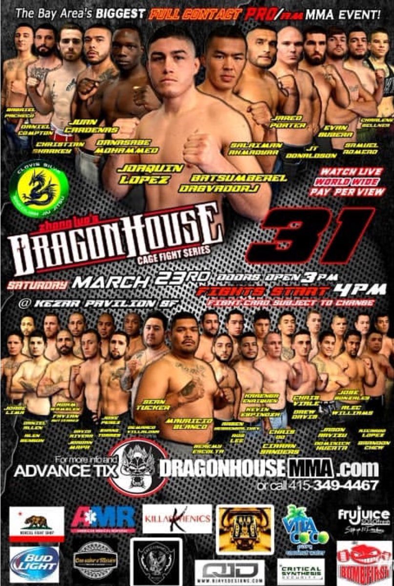 MMAMostWanted's tweet photo. @MMAMostWanted
CANT WAIT to see #JorgeMONEYLima from @gilbertmelendez
@ElNinoTraining #SKRAPPACK #Gracie
#fighting๐๐ฝ๐๐ฝ in
#DH31 3/23/19
@dragonhousemma
at #KezarPavilion #SF
We're super excited to see our friend Jorge make his #PROdebut #MMA
#real #MONEY๐ฐ ๐ด ๐ต
#MMAsMostWanted https://t.co/Qdp6hLYSU0