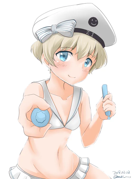 レーベと半分こ#艦これ版深夜の真剣お絵描き60分一本勝負#艦これ版真剣お絵描き60分一本勝負_20190322#Z1 