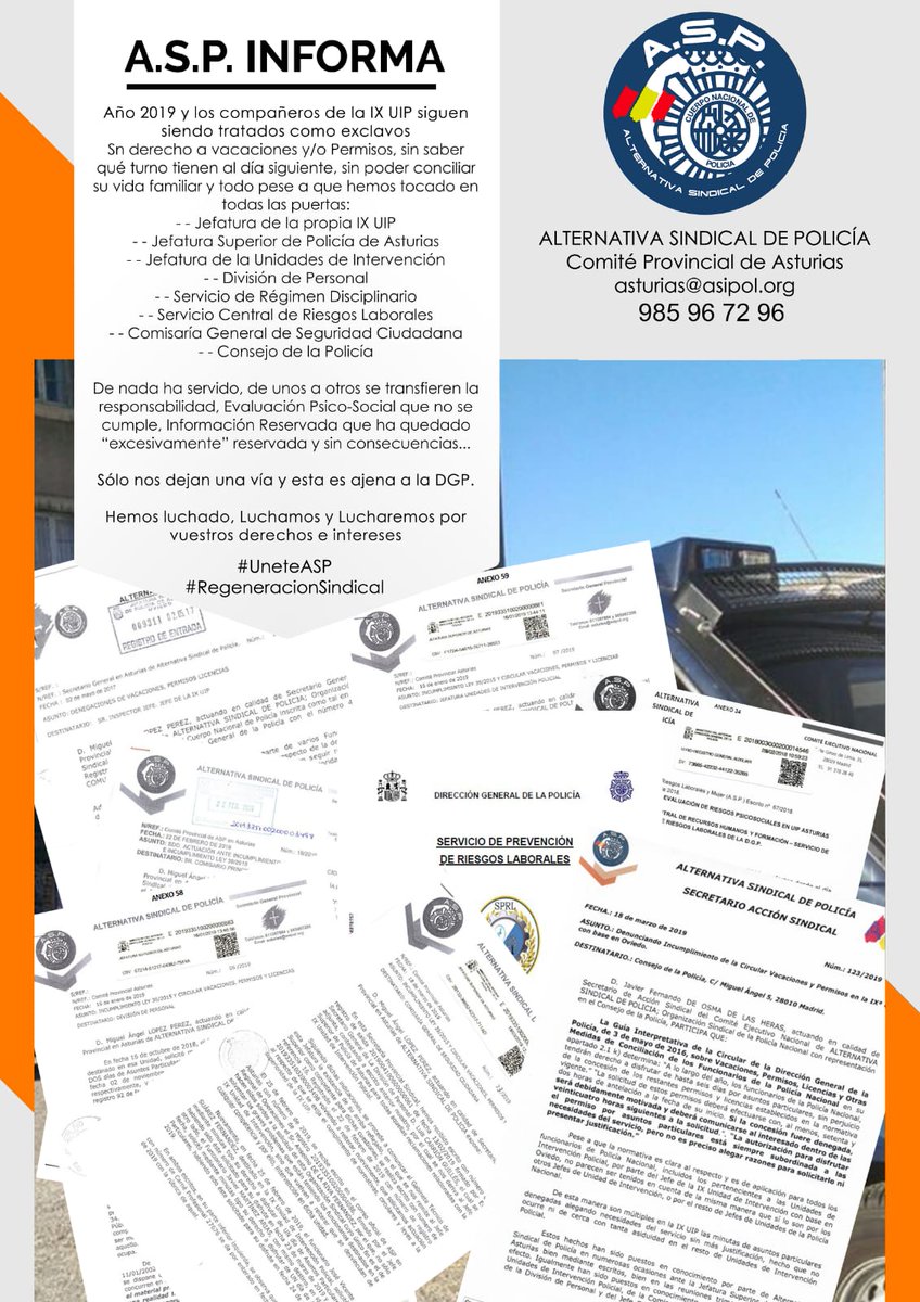 PoliciaASP's tweet photo. 🗣️MANDOS IRRESPONSABLES DE LA IX UIP.

👉🏻Si se exigiera un mínimo de responsabilidad, dichos Mandos serían inmediatamente cesados y degradados de categoría.

😤Pero el criterio sancionador de la DGP solo se aplica a las escalas más básicas.

➡️Acudiremos a la justicia

#UneteASP https://t.co/VzJ8YC8sAV