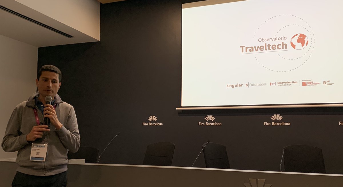 adrianafreitas's tweet photo. Now Javier Martin @loogic Director of Open Innovation in @sngular
To present #TravelTechObservatory results by @futurizable in collaboration w/ @MWCapital
@BTravelShow #TravelTech
@MWCapital #btravelfont19
#BTravel #BTravelPro
@Fira_Barcelona https://t.co/2okmCCnd1S