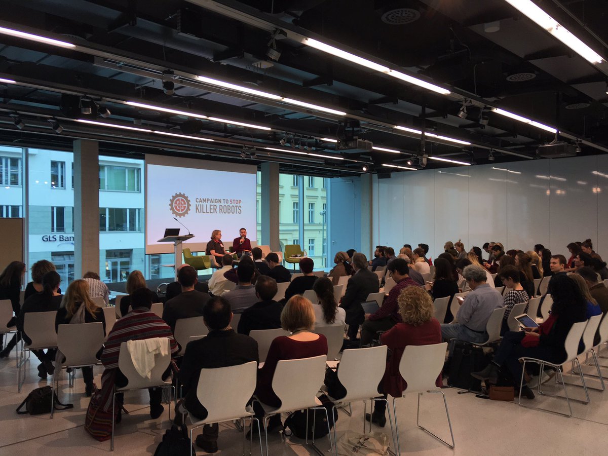 issjones's tweet image. And we’re off! 100+ @BanKillerRobots campaigners from around the 🌍 are gathered in #Berlin to talk about our next steps towards achieving a treaty banning fully autonomous weapons systems #KillerRobotsGer