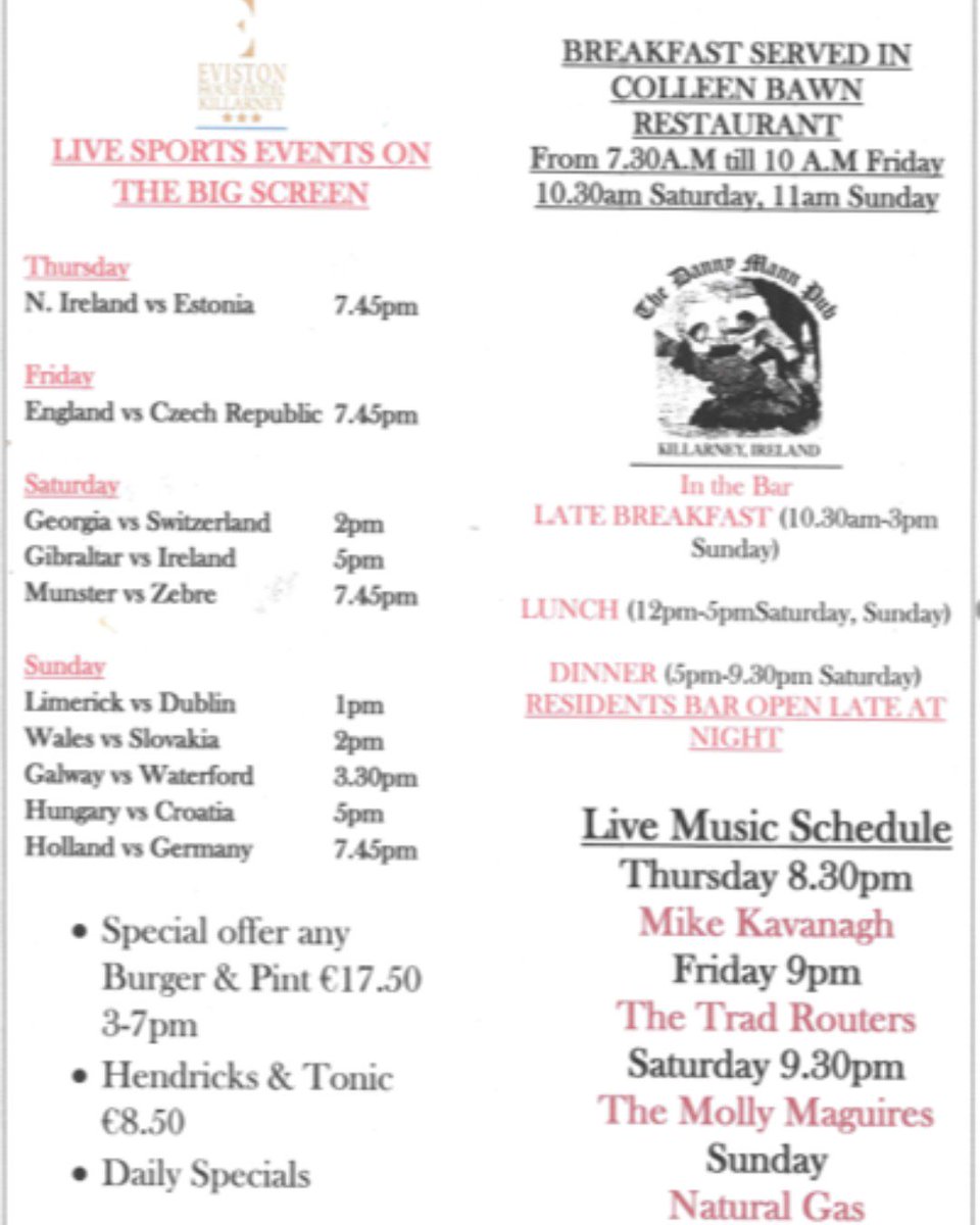 evistonhouse's tweet photo. This weekend at the Eviston House Hotel https://t.co/cW1KwuF5ua