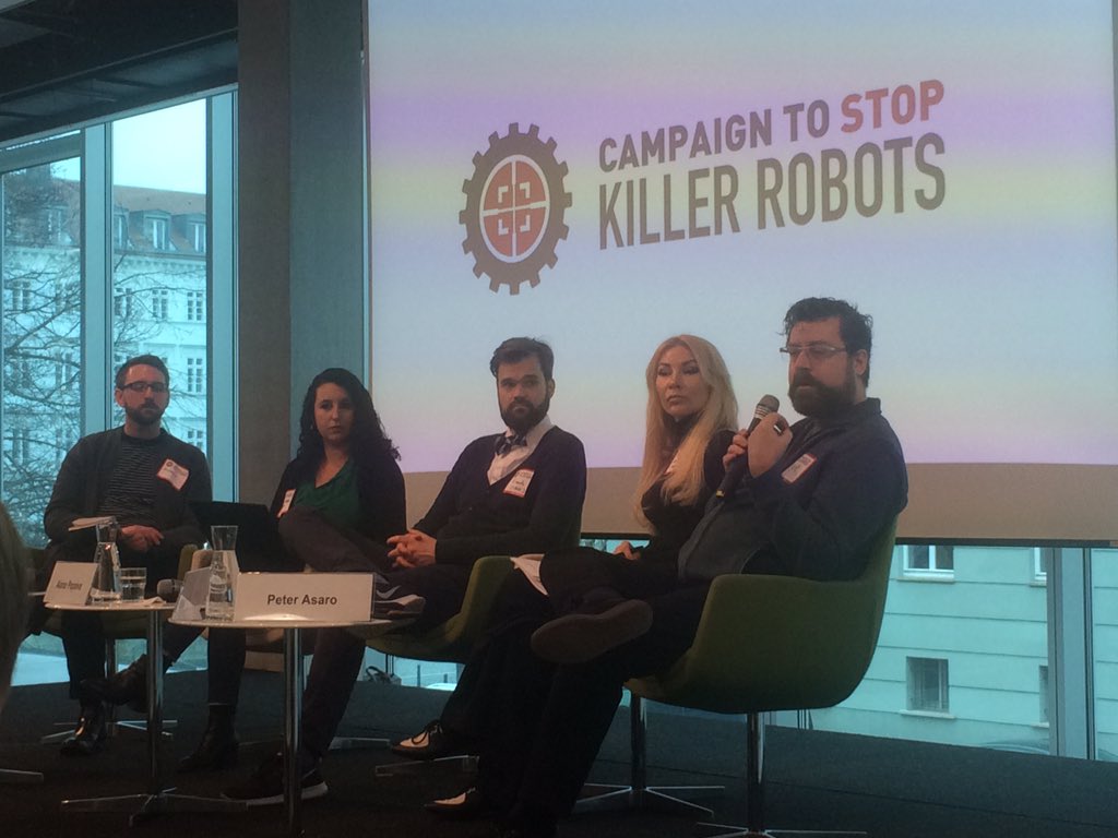ploughshares_ca's tweet image. Excellent point by @PeterAsaro about algorithms choosing targets &amp;amp; #AutonomousWeapons &quot;Not a moral or legal determination of who is a legitimate target. Just a statistical relationship.&quot; Computer programs don&apos;t have moral agency. #KillerRobotsGer