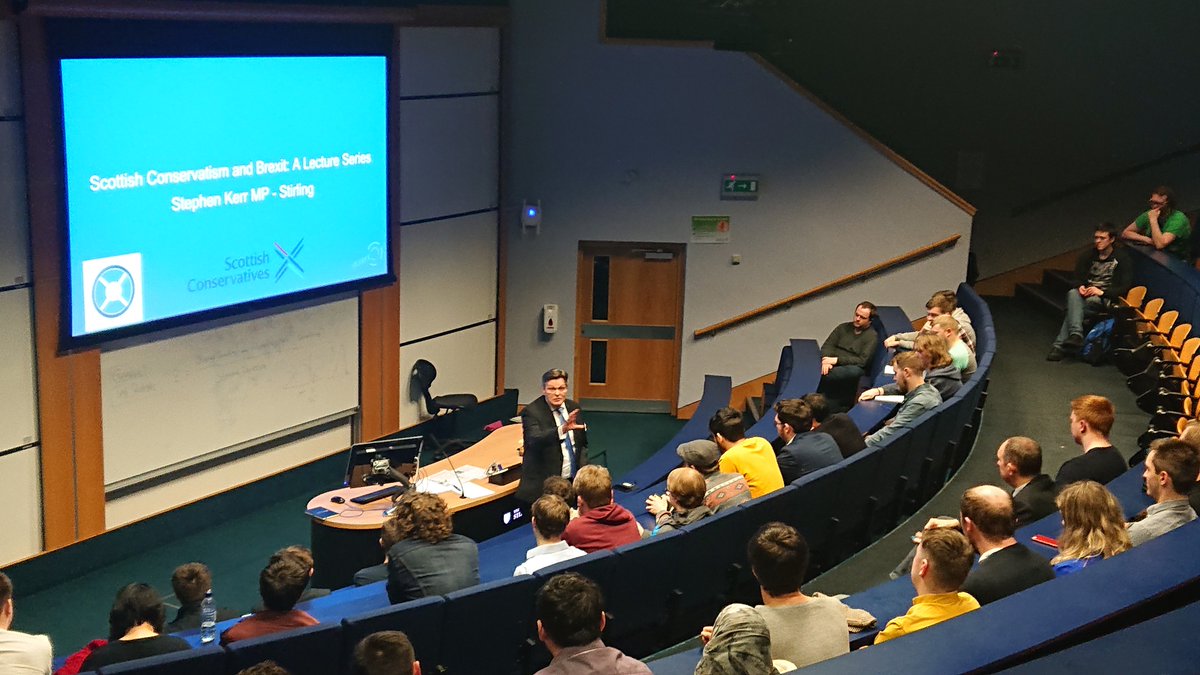 RealStephenKerr's tweet photo. A very enjoyable evening with students at @StirUni last night, taking questions and doing my best to answer on a range of subjects from Brexit to City Centres.

It was a very robust discussion but all the better for it!

Thank you to @stirlingunicon for hosting. https://t.co/jOwJCTfKDJ