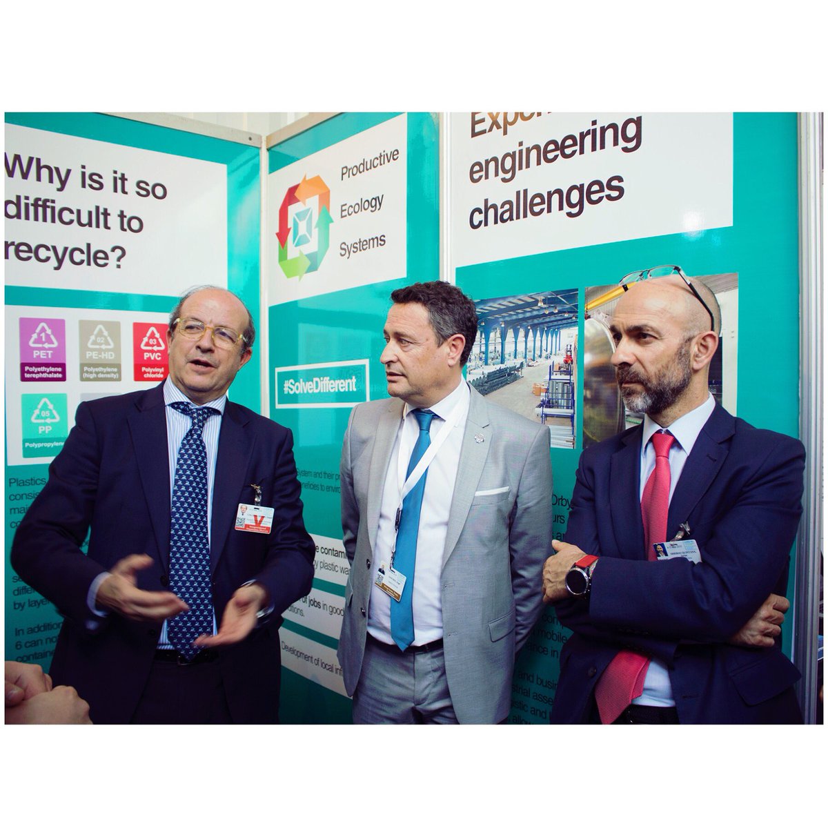 orbys_system's tweet photo. @DCallejaEC Director-General for Environment @EU_Commission and Javier Arribas, Senior Expert @EU_Commission have met the #OrbysSystem technology and our team in the 4th @unenvironment Assembly #plasticwaste #recycling #UNEA4 #SolveDifferent https://t.co/FoYucWo7ai