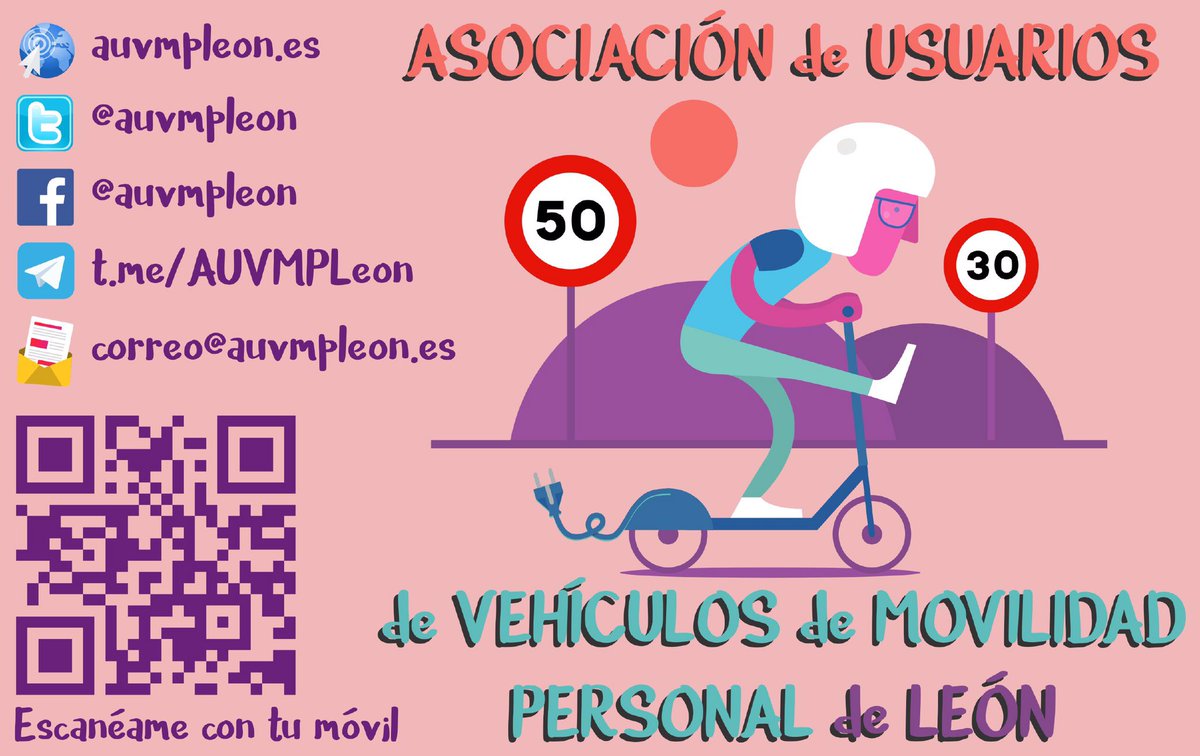 SGarBecares's tweet photo. ¿Te molesta o te parece peligroso que los patinetes eléctricos u otros vehículos de movilidad personal vayan por la acera? En la @auvmpleon Te informan de cómo ayudar para cambiar la normativa en #leonesp aunque no sea usuario de un #vmp https://t.co/Dt6xbFNI0w