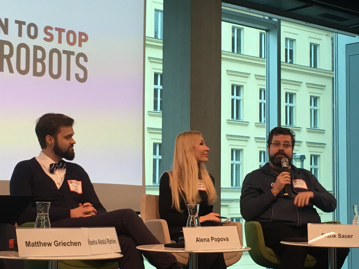 JRodriguezAlv's tweet image. Finaliza el primer panel de la mañana de #KillerRobotsGer con una clara conclusión necesitamos profundizar nuestros esfuerzos para la prohibición del armamento autónomo @SKR_espana
