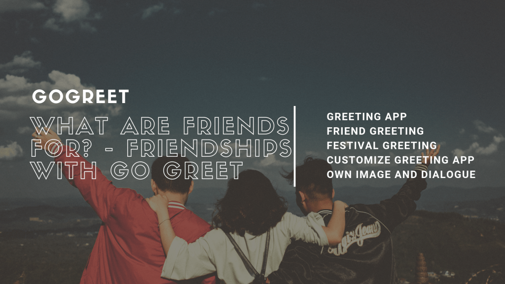 gogreet1's tweet photo. What Are Friends For? – Friendships With Go Greet https://t.co/7Wv7mAW3bA https://t.co/9ZHrJBuxeF