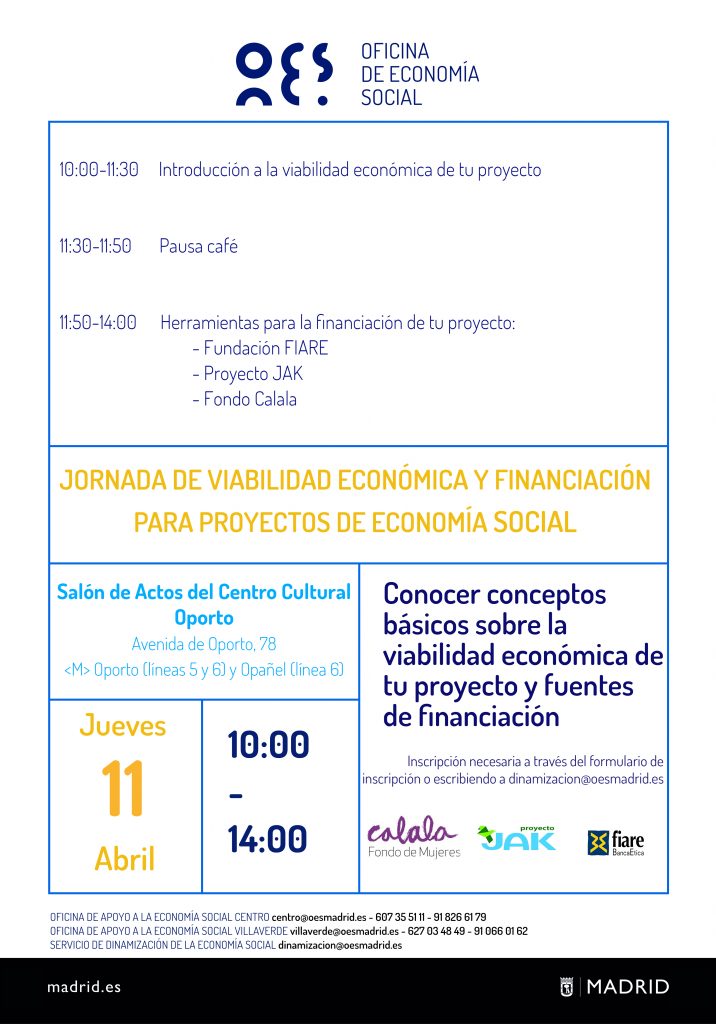 Desde Dinamización de la Oficina de #EconomíaSocial organizamos, el día 11 de abril, una Jornada sobre #ViabilidadEconómica y financiación para proyectos de economía social. ¡Apúntate! 
ecosfron.org/jornada-de-via…