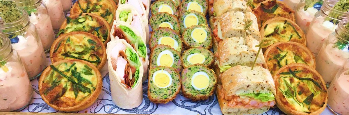 BradfieldFood's tweet photo. A preview of our summer match teas, Crayfish &amp; sweet cured prawn bagels. Smoked salmon &amp; fresh salmon “shot”. Minted pea, watercress &amp; rare breed pork Scotch egg. Asparagus, Cheshire cheese &amp; soft herb quiche. @BradfieldCol https://t.co/tkEDBHwQ8K