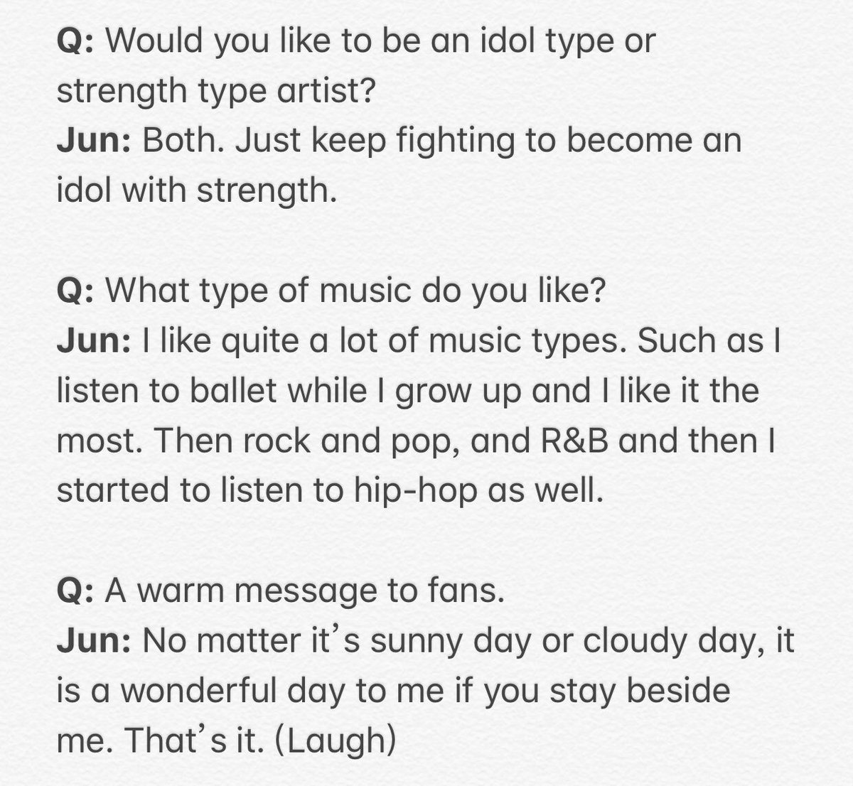 190322 Starbox人物 Magazine Update
《Junhui Cut》- Translation

#문준휘 #준 #세븐틴 #JUN #SEVENTEEN #ジュン #文俊辉