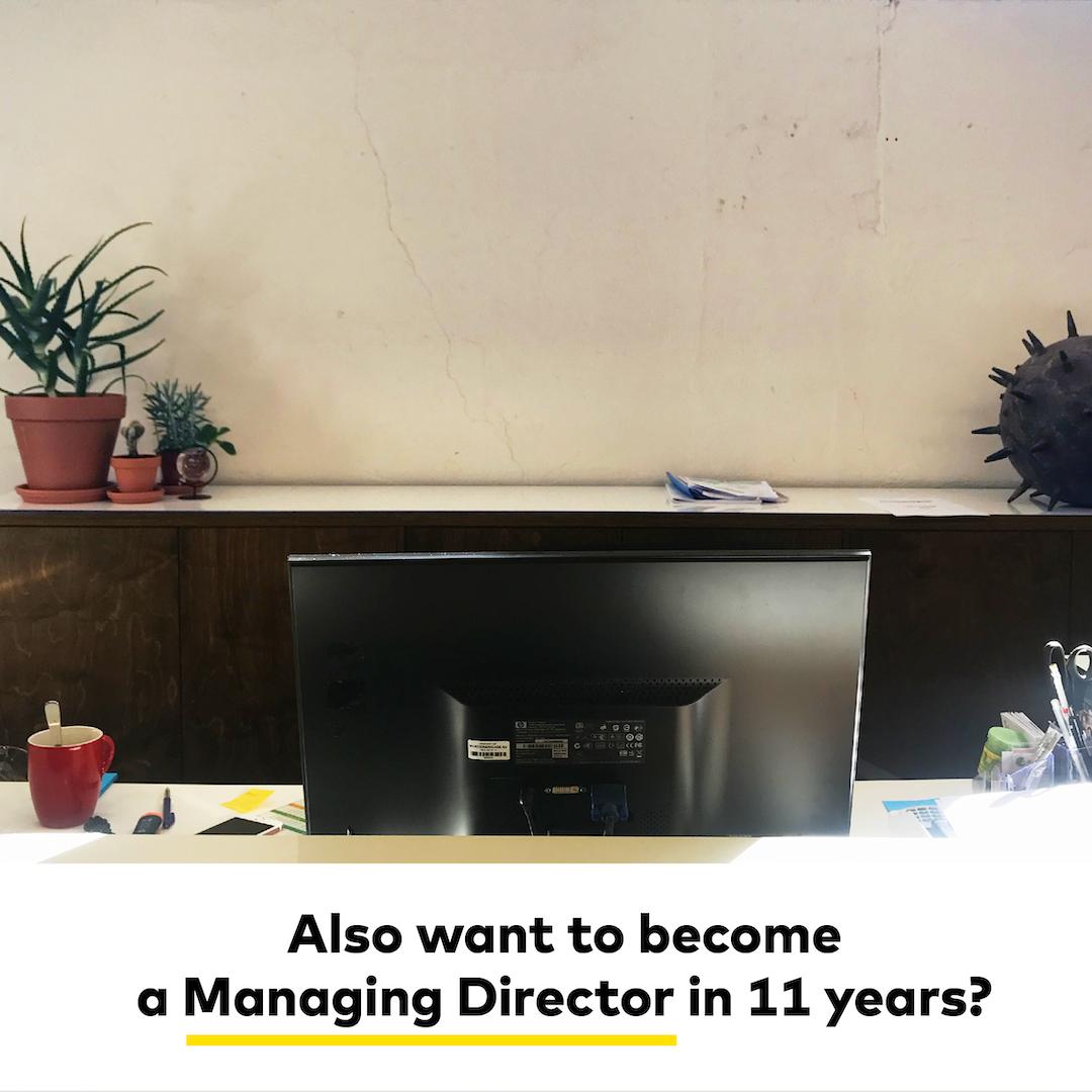 Our Managing Director <a href="/evertvermeire/">Evert Vermeire</a> started his career as an Office Manager. 
So, who wants to become Managing Director in 11 years? 😁 Apply here 👉 bit.ly/2HMkLgc #vacature #BEjobs
