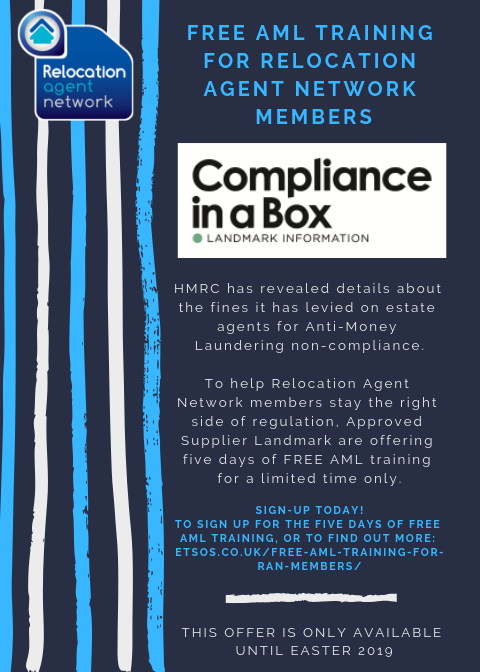 RelocationAgent's tweet photo. Free AML Training for @RelocationAgent Members. To help RAN members Approved Supplier Landmark are offering 5 days of FREE AML training for a limited time only. Sign-up Today! https://t.co/bOZkpKetEO #TheConnectionistheDifference #RelocationAcrosstheNation #ComplianceTraining https://t.co/2ecHKS0Qr9