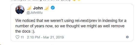 pip_net's tweet photo. Never obey Google Webmaster PR stunts:
1. Fake https Ranking Bonus
2. Fake SiteSpeed Bonus
3. Mobile First Index BS for years
4. Now: Oops, our pagination best practice was pointless. (It always was, btw)

While Google usually gives great advice for SMEs, big sites must not rely. https://t.co/ELSKgGIwj8