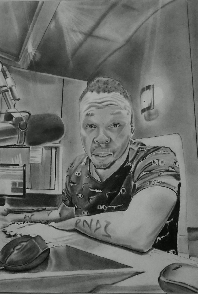 GvtArts's tweet photo. My rendition of pencil drawing .a portrait of Radio host Amaza Ntshanga from Umhlobo wenene. I love it 

😊 https://t.co/vYNdUketVz