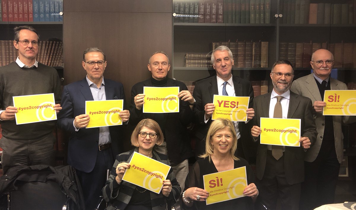 FEP_EU's tweet photo. The Academic and Professional group of the Italian Publishers Association (AIE) says yes to the #CopyrightDirective #Yes2Copyright @StandUpForCult. https://t.co/7WJdMeRTLr