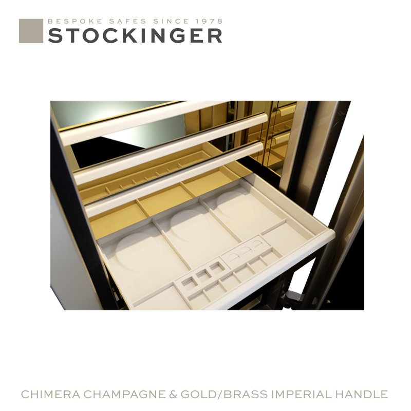 stockingersafes's tweet photo. BESPOKE INTERIOR DESIGN FOR YOUR JEWELRY. 

STOCKINGER CHIMERA CHAMPAGNE &amp; GOLD
AS SECURE AS YOUR BANK. YET FAR MORE BEAUTIFUL.

https://t.co/ceRsad51h7

#protectingwhatyoulove #stockingersafes #luxury #vaults #jewellery #jewelry #diamondlife #jewelrylover #pieceofart #collector https://t.co/Hv7mOU13UZ
