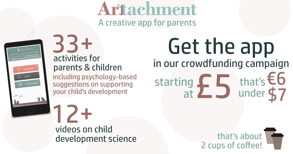 Arttachment's tweet photo. Thanks for the #love Just over a week since launch. We've raised 14% of our goal! ☺️🙏Keep supporting us to make this app a reality! 💞
https://t.co/H87mnsYQ4V (closes 16 April!)
#FridayMotivation #parents #kids #arttachment https://t.co/7hpfCxl6vj
