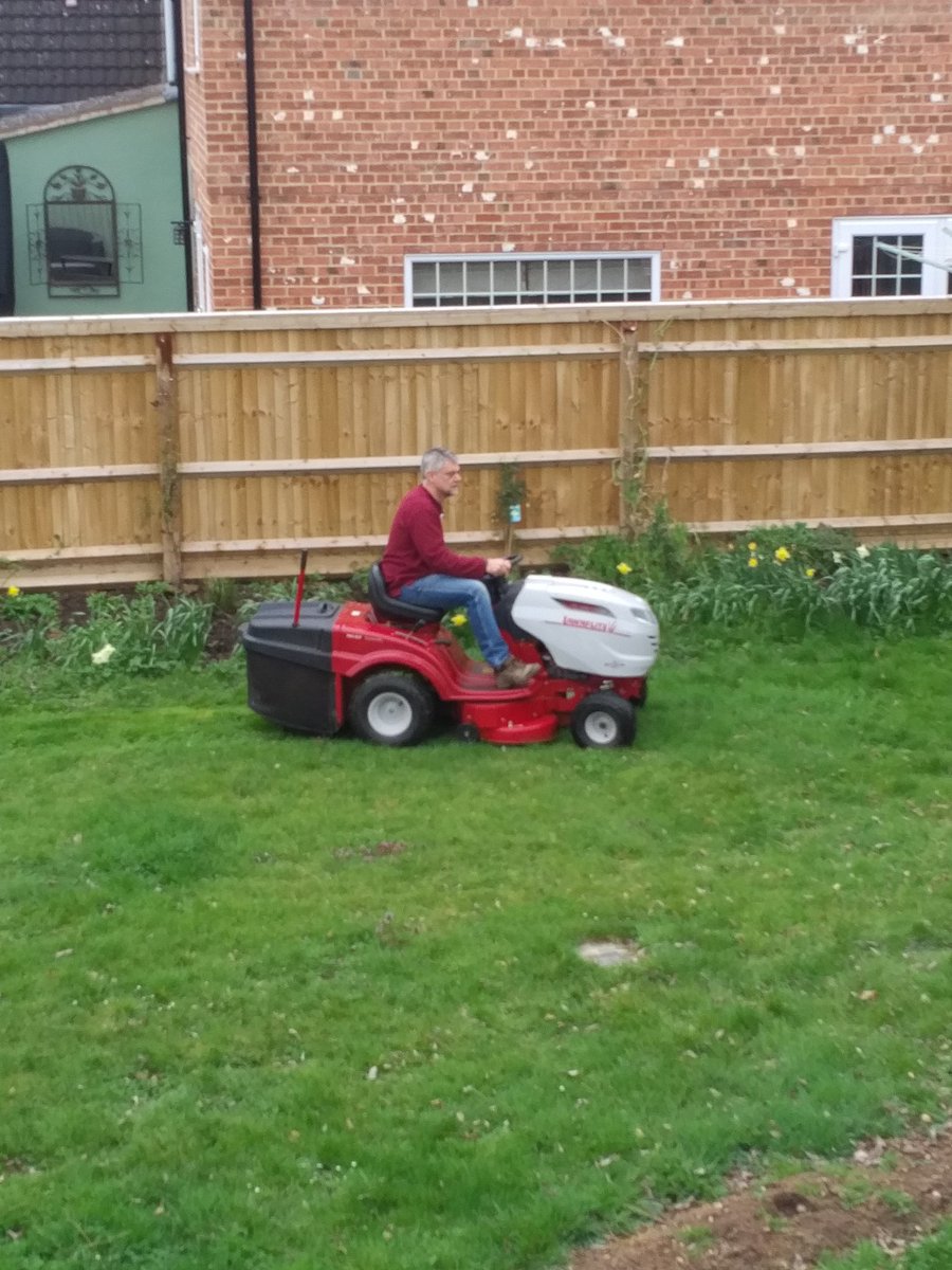 Tweetingjennie's tweet photo. The happiest man you will see today....#mowerman #newtoy #seeyouintheautumn https://t.co/1q3zfQLgOH