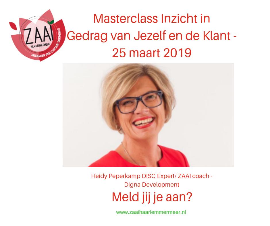 Ben jij #startende ondernemer uit #Haarlemmermeer en wil jij je beter inleven in de behoeften van de klant met meer instemming als resultaat? Meld je aan voor de Masterclass Inzicht in Gedrag van Jezelf en de Klant. bit.ly/2T1kl7B
